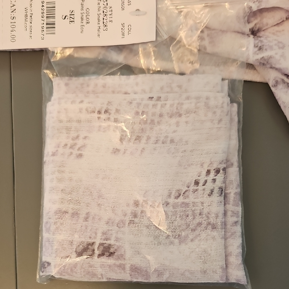 WHBM White and Purple Snake Halter Top - Picture 5 of 6